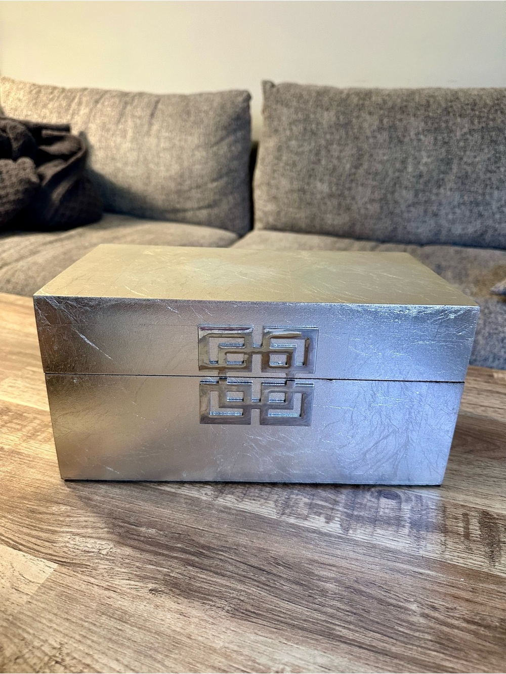 Metallic Silver Jewelry Box